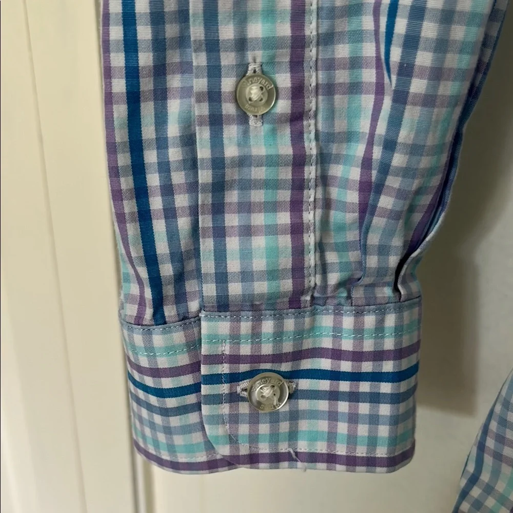 Vineyard Vines Boys L (18) Blue and White Plaid Button-Down Shirt - Picture 5 of 8